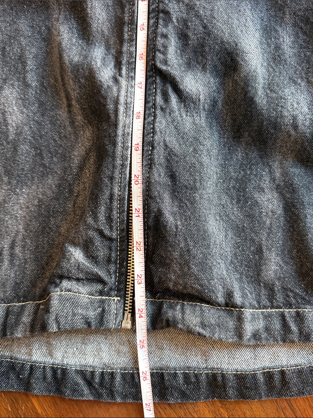ZARA Washed Black Denim Zip-Front Jacket boxy medium men - Picture 3 of 5